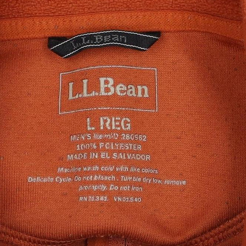 L.L.Bean Men’s Orange L 1/4 Zip Fleece Pullover Sweatshirt