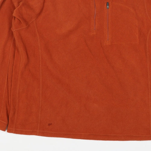 L.L.Bean Men’s Orange L 1/4 Zip Fleece Pullover Sweatshirt