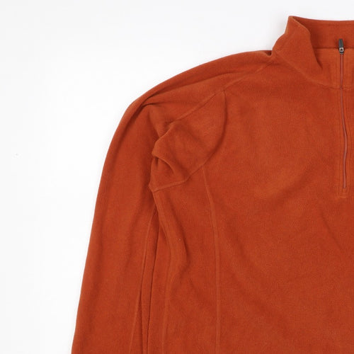 L.L.Bean Men’s Orange L 1/4 Zip Fleece Pullover Sweatshirt