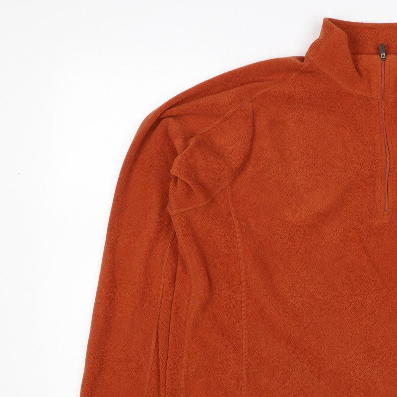 L.L.Bean Men’s Orange L 1/4 Zip Fleece Pullover Sweatshirt