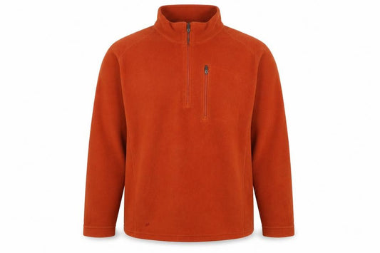 L.L.Bean Men’s Orange L 1/4 Zip Fleece Pullover Sweatshirt