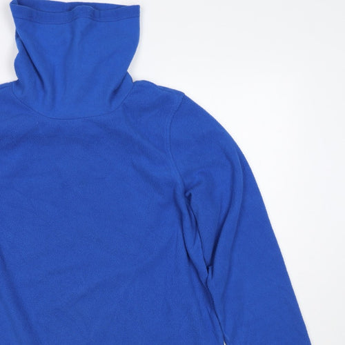 Lands' End Men’s Blue M Fleece Pullover High Neck Sweatshirt
