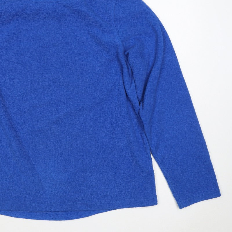 Lands' End Men’s Blue M Fleece Pullover High Neck Sweatshirt