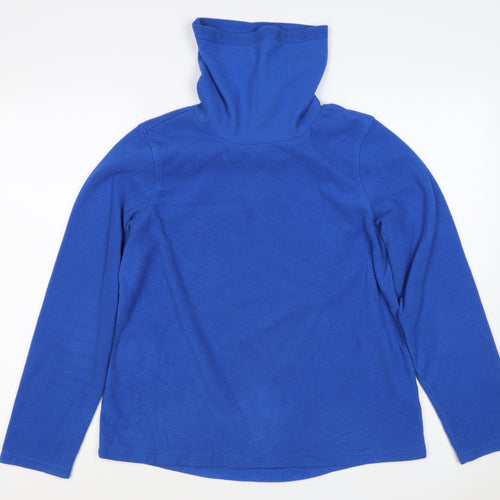Lands' End Men’s Blue M Fleece Pullover High Neck Sweatshirt