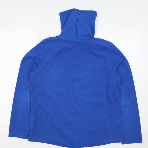 Lands' End Men’s Blue M Fleece Pullover High Neck Sweatshirt