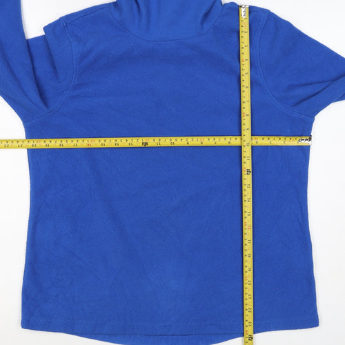 Lands' End Men’s Blue M Fleece Pullover High Neck Sweatshirt
