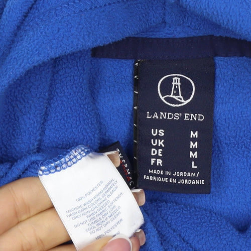 Lands' End Men’s Blue M Fleece Pullover High Neck Sweatshirt