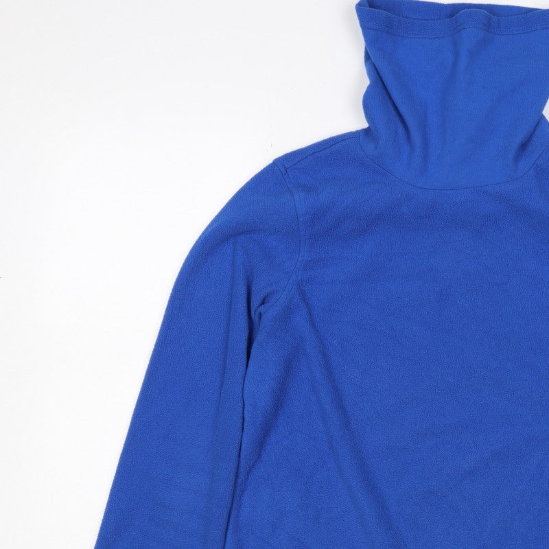 Lands' End Men’s Blue M Fleece Pullover High Neck Sweatshirt