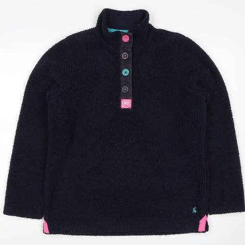 Joules Women’s Navy Size 12 Henley Teddy Fleece Sweatshirt