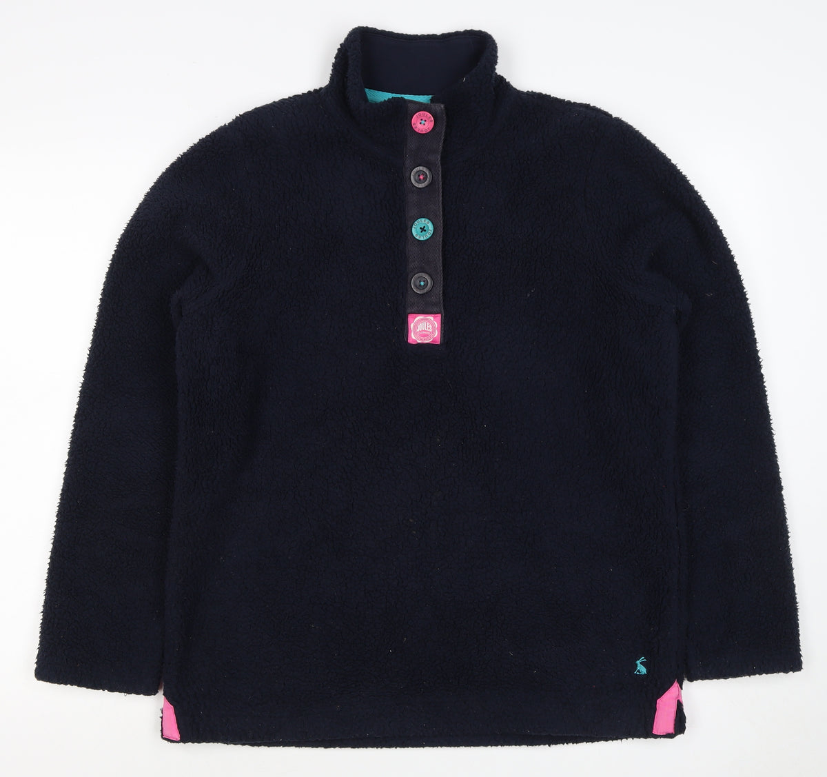 Joules Women’s Navy Size 12 Henley Teddy Fleece Sweatshirt