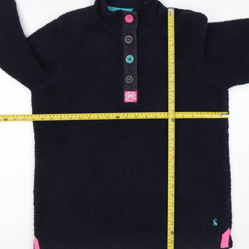 Joules Women’s Navy Size 12 Henley Teddy Fleece Sweatshirt