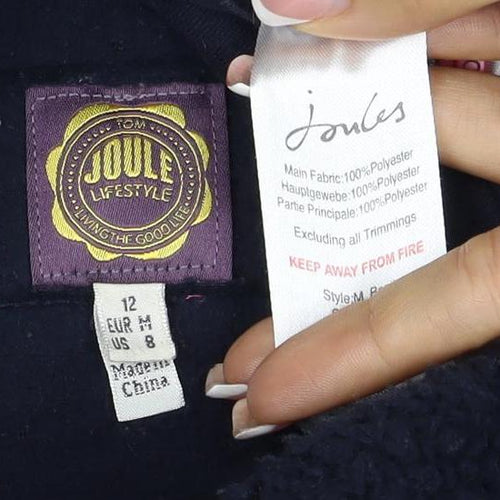 Joules Women’s Navy Size 12 Henley Teddy Fleece Sweatshirt