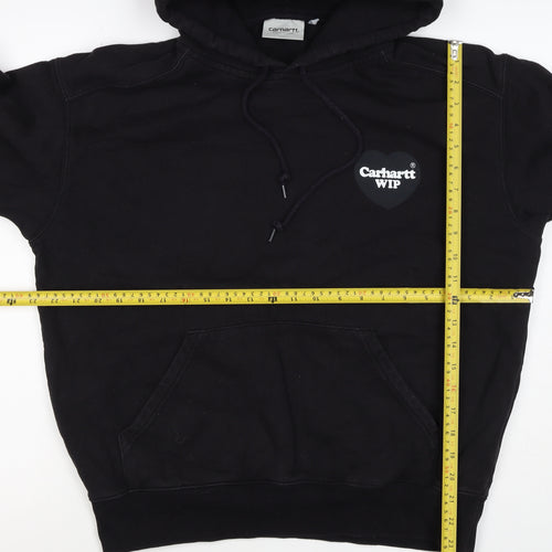 Carhartt WIP Men’s Black S Pullover Hoodie Heart Logo Cotton Blend