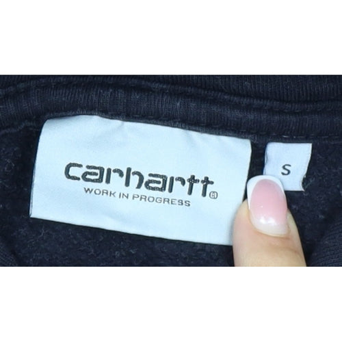 Carhartt WIP Men’s Black S Pullover Hoodie Heart Logo Cotton Blend