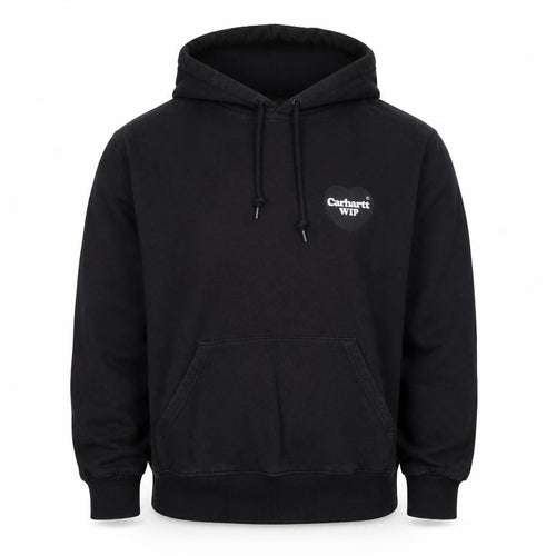 Carhartt WIP Men’s Black S Pullover Hoodie Heart Logo Cotton Blend