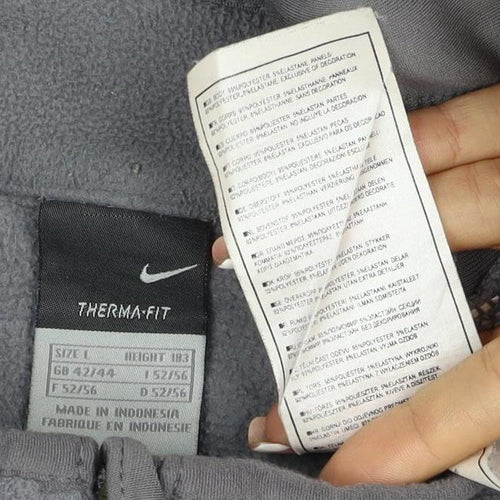 Nike Men's Grey L Therma-FIT Fleece Full Zip Thermal Jacket