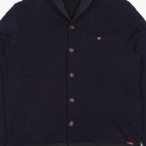 Ted Baker Men’s Blue XL Shawl Collar Button Knit Jacket