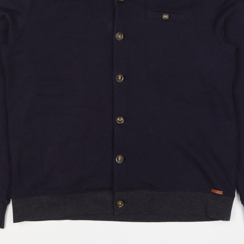 Ted Baker Men’s Blue XL Shawl Collar Button Knit Jacket