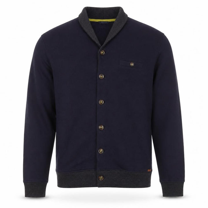 Ted Baker Men’s Blue XL Shawl Collar Button Knit Jacket