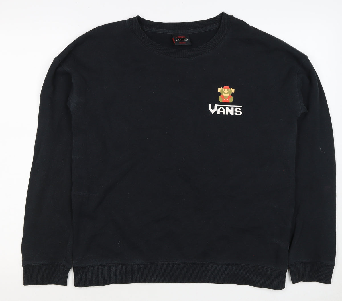 Vans Nintendo Men's Black M Mario Game Over Graphic Print Sweatshirt