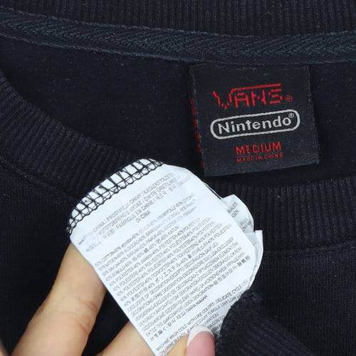 Vans Nintendo Men's Black M Mario Game Over Graphic Print Sweatshirt