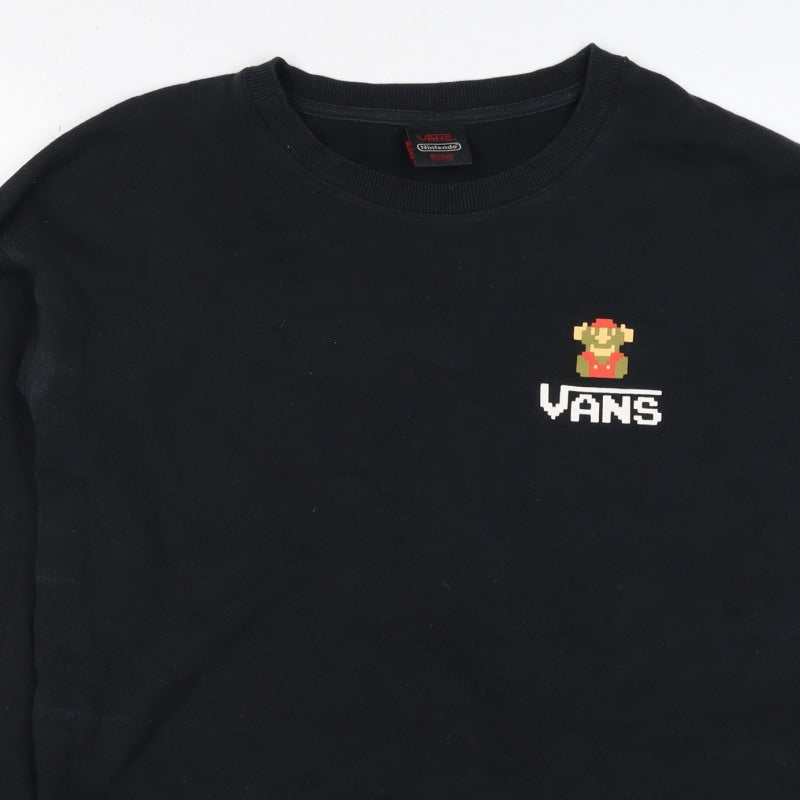 Vans Nintendo Men's Black M Mario Game Over Graphic Print Sweatshirt
