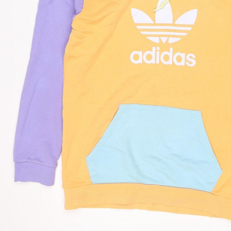 Adidas Men Multicoloured M Pullover Hoodie Logo Graphic Print Fleece