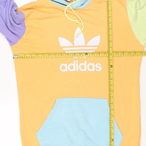 Adidas Men Multicoloured M Pullover Hoodie Logo Graphic Print Fleece