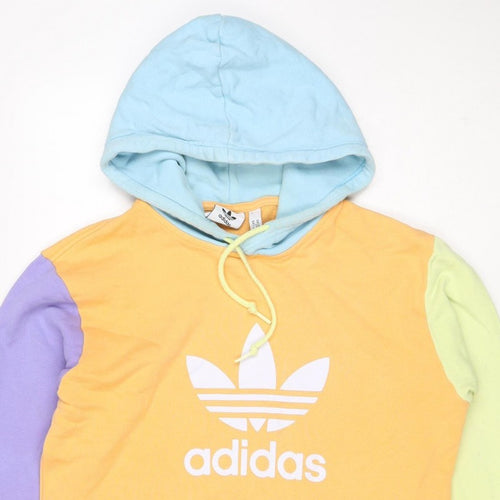Adidas Men Multicoloured M Pullover Hoodie Logo Graphic Print Fleece