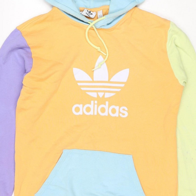 Adidas Men Multicoloured M Pullover Hoodie Logo Graphic Print Fleece