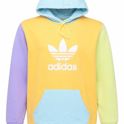 Adidas Men Multicoloured M Pullover Hoodie Logo Graphic Print Fleece