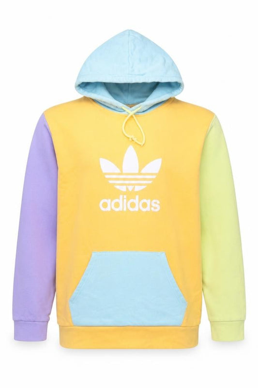 Adidas Men Multicoloured M Pullover Hoodie Logo Graphic Print Fleece