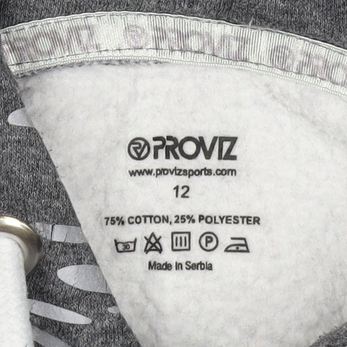 Proviz Women’s Grey Reflective Hooded Pullover Sweatshirt UK 12