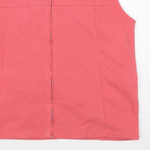 Stilo Women's Pink L Sleeveless Full Zip Polyester Waistcoat