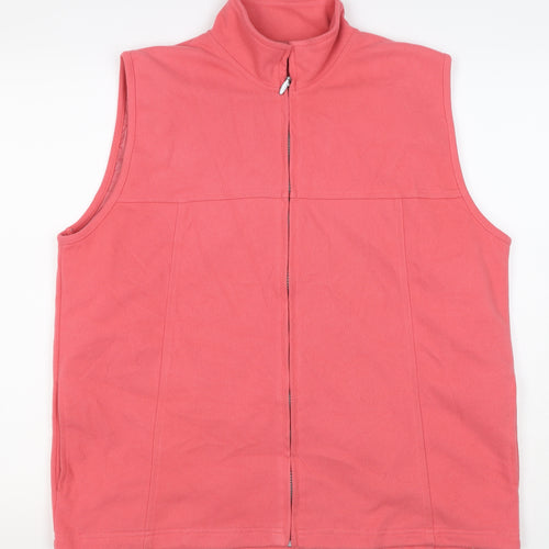 Stilo Women's Pink L Sleeveless Full Zip Polyester Waistcoat