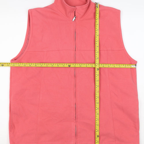 Stilo Women's Pink L Sleeveless Full Zip Polyester Waistcoat