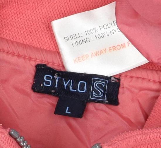 Stilo Women's Pink L Sleeveless Full Zip Polyester Waistcoat