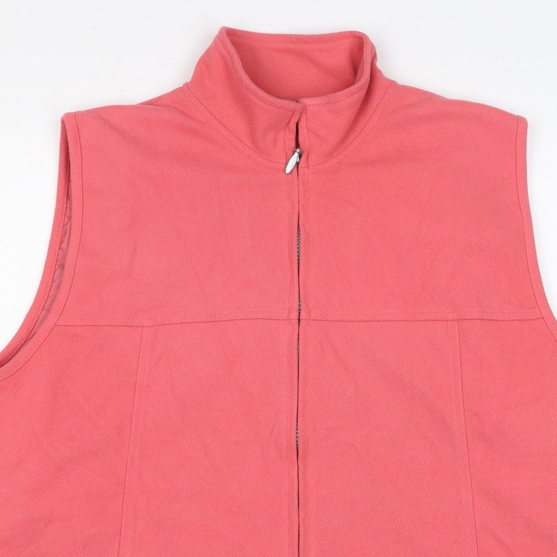 Stilo Women's Pink L Sleeveless Full Zip Polyester Waistcoat