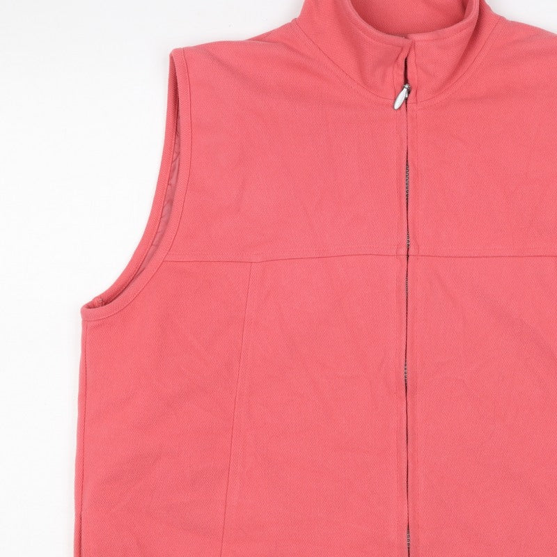 Stilo Women's Pink L Sleeveless Full Zip Polyester Waistcoat