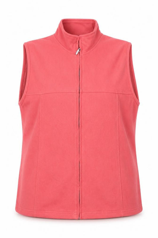 Stilo Women's Pink L Sleeveless Full Zip Polyester Waistcoat