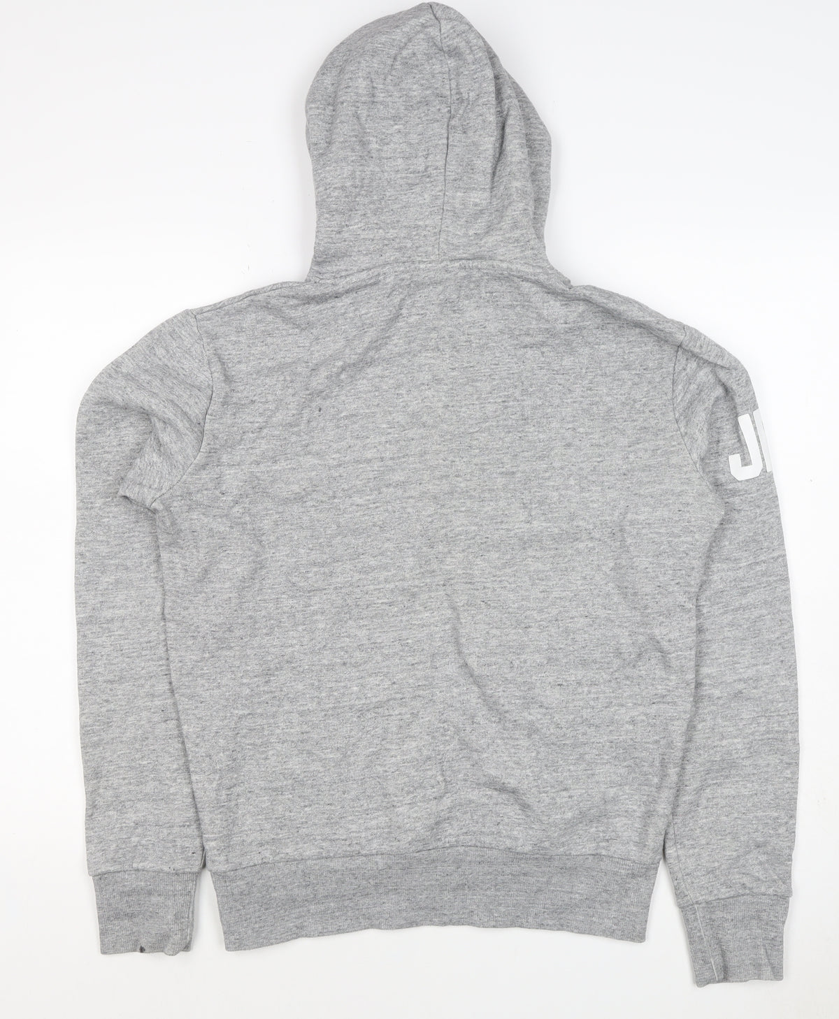 Superdry Men Grey S Pullover Hoodie Graphic Logo Fleece Pocket