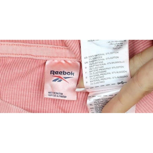 Reebok Men’s Pink M Ribbed Crew Neck Lightweight Pullover Sweatshirt