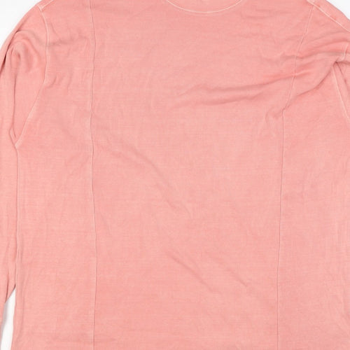Reebok Men’s Pink M Ribbed Crew Neck Lightweight Pullover Sweatshirt