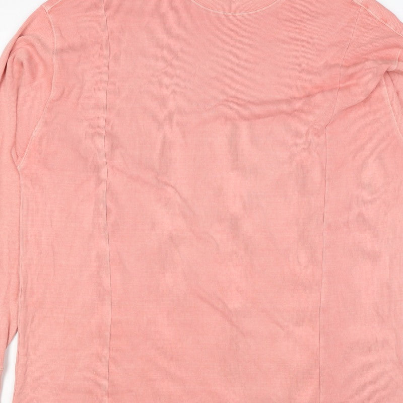 Reebok Men’s Pink M Ribbed Crew Neck Lightweight Pullover Sweatshirt