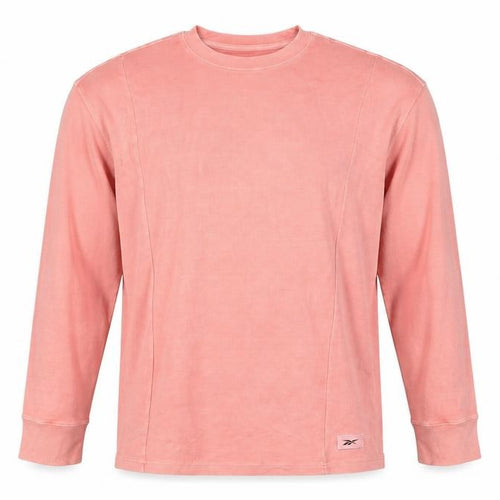 Reebok Men’s Pink M Ribbed Crew Neck Lightweight Pullover Sweatshirt