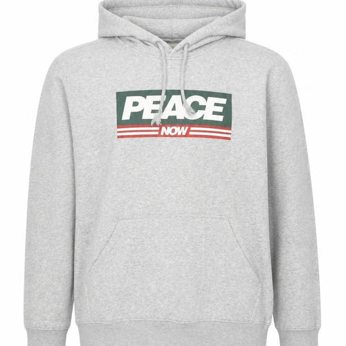 Peace Love World Men Grey S Pullover Hoodie Graphic Logo Pocket