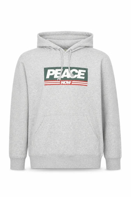 Peace Love World Men Grey S Pullover Hoodie Graphic Logo Pocket
