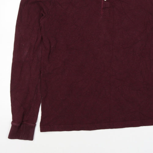 Superdry Men’s Red XL Henley Long Sleeve Cotton Sweatshirt