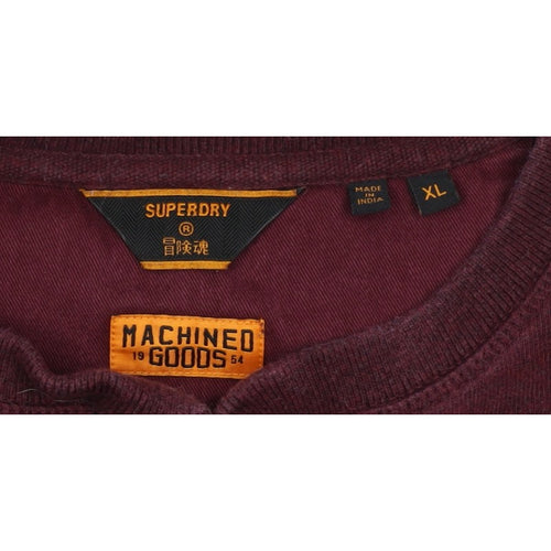 Superdry Men’s Red XL Henley Long Sleeve Cotton Sweatshirt