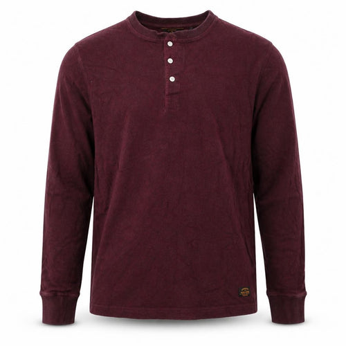 Superdry Men’s Red XL Henley Long Sleeve Cotton Sweatshirt
